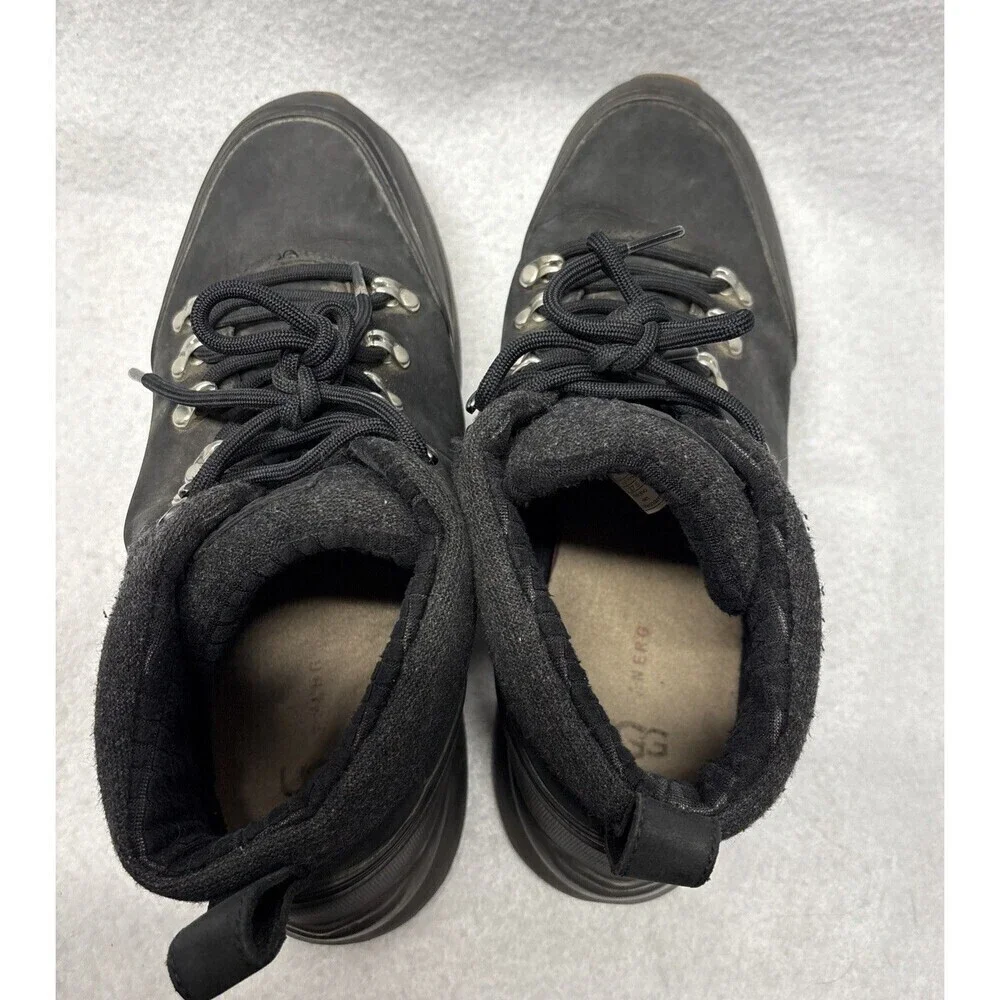 UGG Olivert Grizzly Black Waterproof Leather Hiker Snow Boots Shoes Mens 9.5
